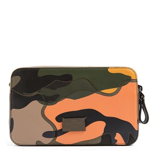 Valentino/华伦天奴  女士 迷彩织物配皮拉链手拿包钱包卡包 KY0P0611TN6 E55 HJH0015X