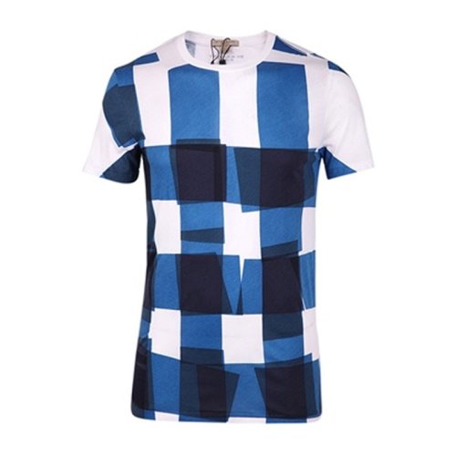  BURBERRY/博柏利 男士蓝白拼色棉质短袖T恤 3962466 PLFSX
