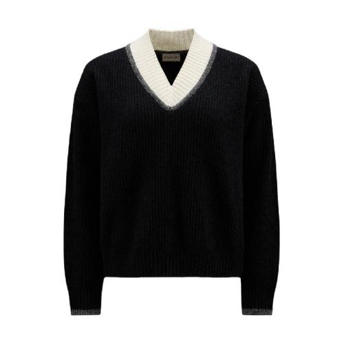  MONCLER蒙可蒙克莱 22年秋冬 女士 针织衫 Wool V-Neck Jumper H20939D00001M1115999