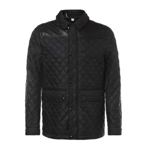 BURBERRY/博柏利  男装 服装 男士黑色纯棉菱格纹短款棉服外套 男士夹克外套