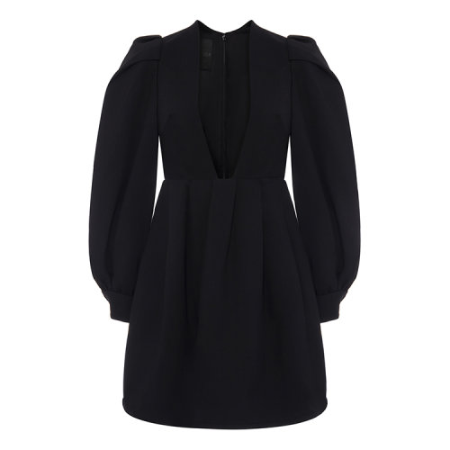 Valentino/华伦天奴 黑色 女士秀款设计感袖笼连衣裙【RUNWAY SS20】 TB0VARX11CF0NO 2020年春夏