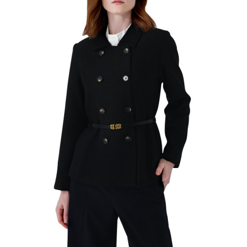 GeleiStory/GeleiStory 秋季新款气质通勤收腰双排扣黑色翻领女士西服