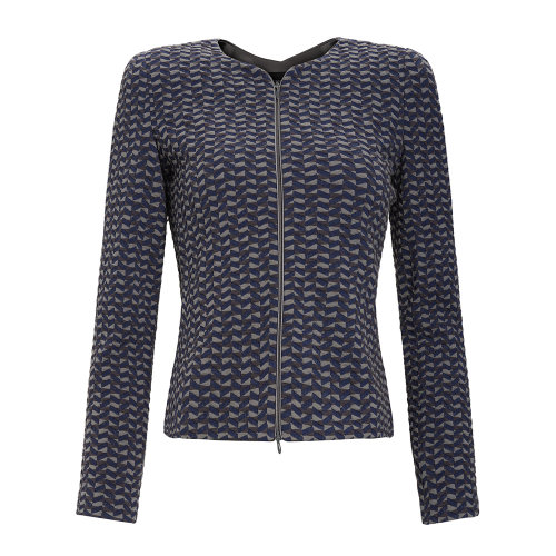 Emporio Armani 女士 灰色 无领修身小外套  6H2G8M-2JP6Z-F901