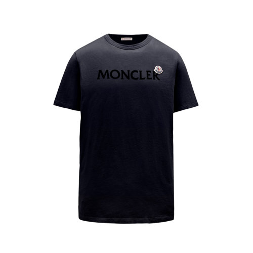 Moncler/蒙克莱 22年秋冬新款 男士午夜蓝色纯棉Logo印花短袖T恤H20918C000258390T778