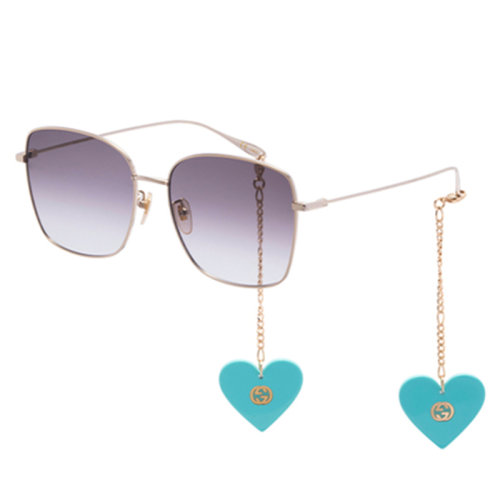 GUCCI/古驰 迷链系列 时尚 复古 优雅 方圆形 超轻 金属大框显瘦 男女款 太阳镜  渐变色镜片 墨镜 眼镜 GG1030SK 60mm GUCCI 古驰