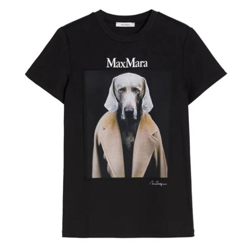 MaxMara/麦丝玛拉  新款 DOGSTAR系列威玛猎犬女士短袖T恤19460919060【主推】