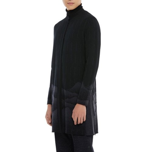 DUXI/度兮【定制】 男士大衣  碧山远映长外套 （锦绣中华——2018非遗产服饰秀）同款 黑色 L