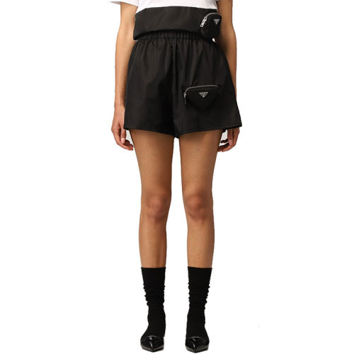 PRADA/普拉达  女裤 女士 黑色尼龙时尚短裤 22B757-1WQ8-F0002