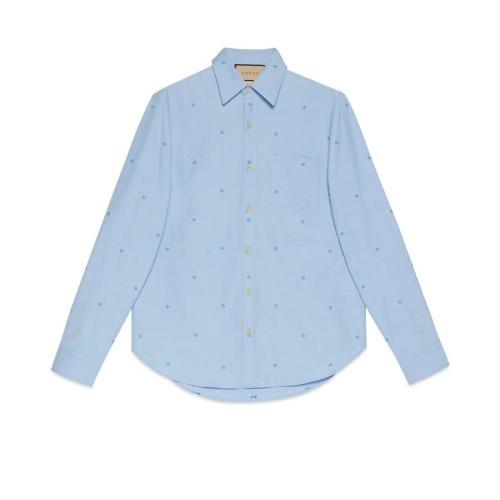  GUCCI古驰 22年秋冬 男士 GG牛津棉衬衫 703396 ZAIUJ 4482