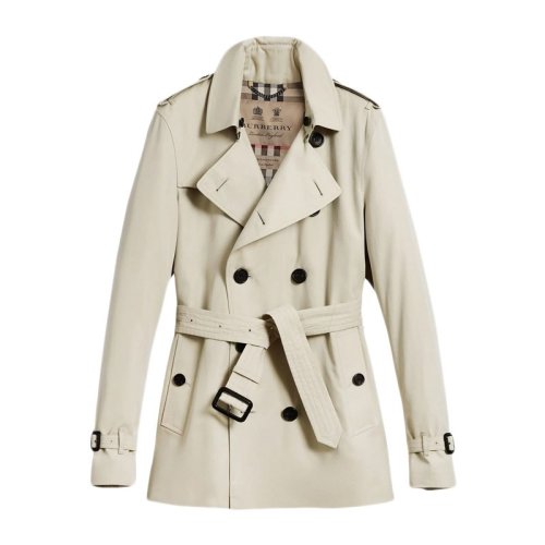 BURBERRY/博柏利 20春夏 女装 服装 肯辛顿版型 男士纯棉米色双排扣中长款外套 女士风衣