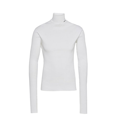 PRADA/普拉达 22年新款 男士白色纯棉饰有提花LOGO罗纹针织高领毛衣UMR524_11I0_F0009_S_222