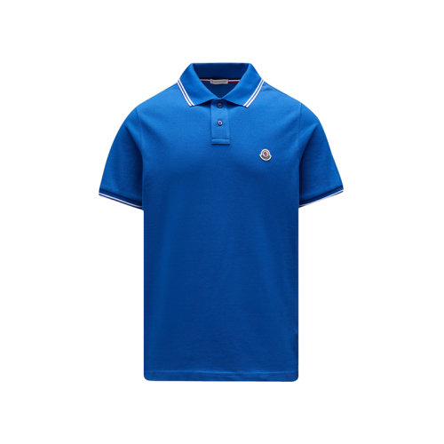 Moncler/蒙克莱 22年秋冬新款 男士宇宙蓝色纯棉徽标贴片短袖polo衫H10918A0001084556793