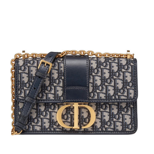 DIOR/迪奥 2020春夏新款 30 MONTAIGNE系列 蓝色老花帆布手提单肩链条蒙田包M9208UTZQ_M928