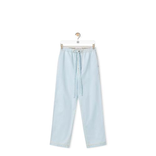  LOEWE罗意威 22年秋冬 男士 休闲裤 Drawstring trousers in denim H526Y11X28-5400
