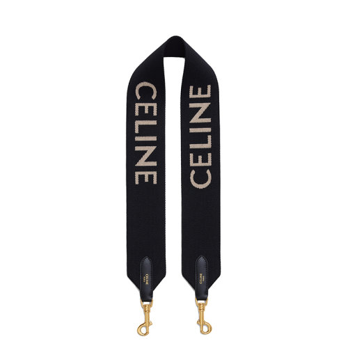 CELINE/赛琳  女士黑白拼色CELINE提花羊毛金属质感钩扣短肩带包带49S022AEP.38AW