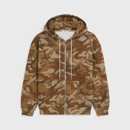  CELINE赛琳思琳 22年秋冬 男士 卫衣 CELINE棉质抓绒连帽衫 2Y497247Q.08CW