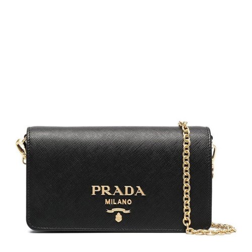  PRADA/普拉达 女士灰色标志 Saffiano牛皮单肩包 1BP023-NZV-F0424