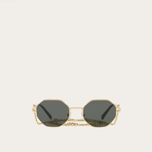  VALENTINO华伦天奴 22年春夏 女士 太阳眼镜 LUNETTES DE SOLEIL OCTOGONALES EN MéTAL A*w*V 预定商品1-3周发货
