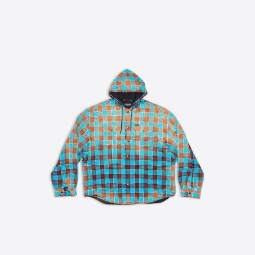 BALENCIAGA巴黎世家 22年春夏 女士 长袖T恤 Womens Bleached Shirt in Blue 699223TMM116305