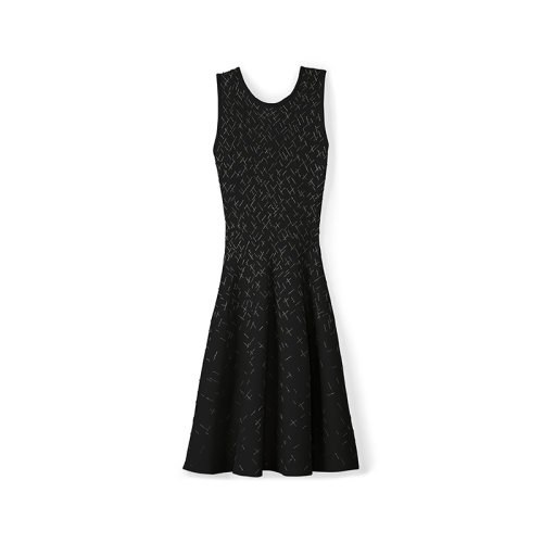 St.John/盛蔷21早秋十字纹针织女士连衣裙K1230H2