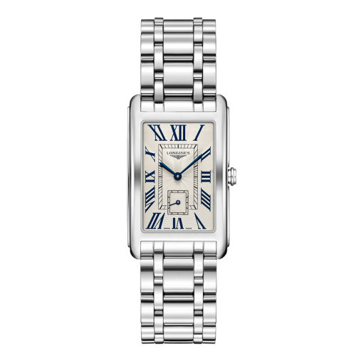 LONGINES/浪琴 黛绰维纳系列 长方形表盘石英表钢链银盘男表 26.1 X 42毫米L5.755.4.71.6