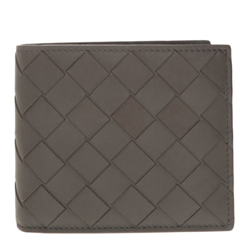 Bottega Veneta/葆蝶家 男士纯色编织皮革短款折叠钱夹钱包卡包男包 605721-VCPQ4 多色可选