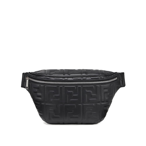 FENDI/芬迪 20 SAC BANANE系列 男士纯黑小牛皮香蕉斜挎腰包 7VA434A72VF0GXN