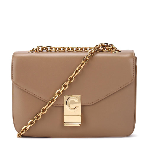 CELINE/赛琳女士链条logo按扣单肩斜挎ins风背包皮革信封包187253BFB女包