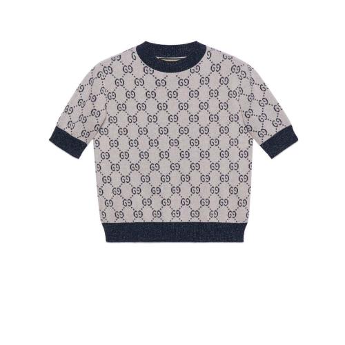  GUCCI古驰 22年秋冬 女士 GG金银丝线提花上衣 692717 XKB54 9071