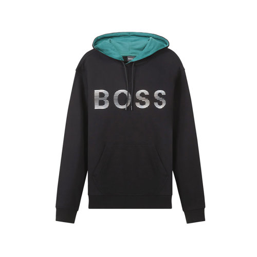 HUGO BOSS/雨果博斯 男士棉质连帽长袖卫衣运动衫LOGO图案 50472236