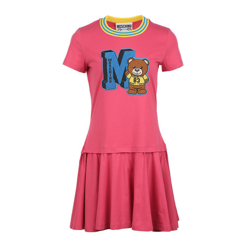 MOSCHINO/莫斯奇诺22春夏 Varsity Teddy Bear女士连衣裙V043305411