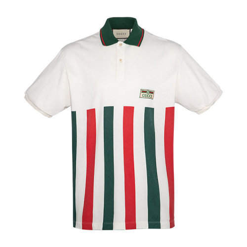 GUCCI/古驰 条纹织带超大造型男士短POLO衫 623242 XJCGQ