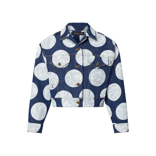 Louis Vuitton/路易威登 22年秋冬新款 女士蓝色纯棉波点牛仔夹克外套1AA90F