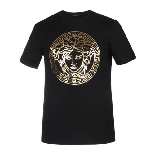 VERSACE/范思哲 女士纯色棉质经典字母徽标美杜莎头像装饰圆领上衣短袖T恤 A85756-A228806 多色可选