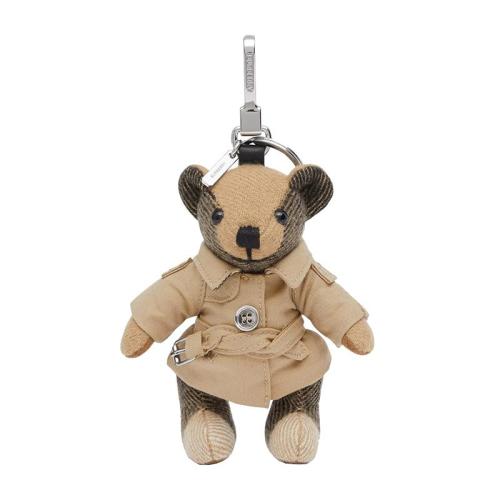 BURBERRY/博柏利 22年早春新款 男女同款典藏米色羊绒混纺风衣造型Thomas泰迪熊吊饰80271681