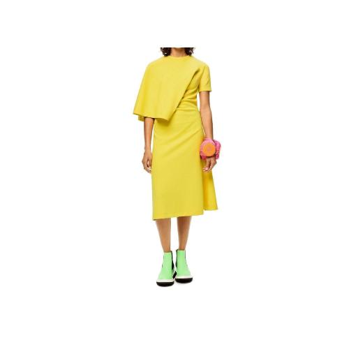  LOEWE罗意威 22年秋冬 女士 连衣裙 Asymmetric dress in cotton blend S359Y51X09-8100