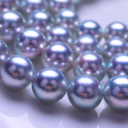 ZHUGONG/珠宫【及品真多麻项链】老客必买 日本Akoya银灰蓝海水珍珠