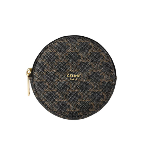 CELINE/赛琳 Triomphe 帆布零钱包手拿包硬币钱包 10D222BQ3