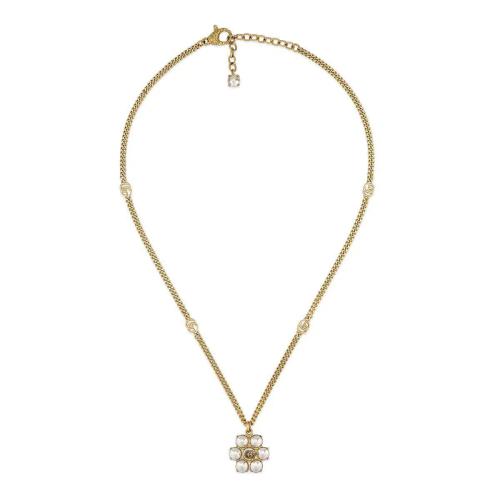 GUCCI古驰 22年秋冬 女士 珍珠双G项链 645664 I4620 8078