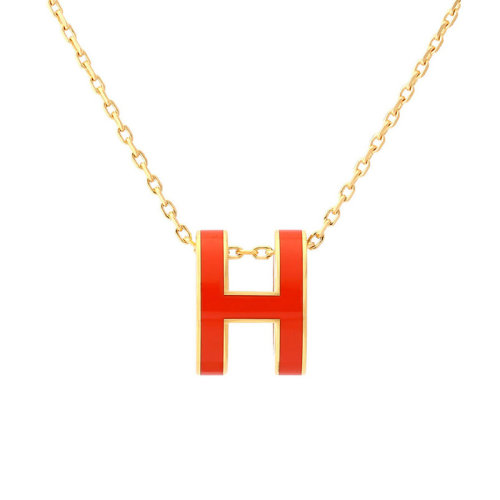 HERMES/爱马仕 女士经典款 POP H项链 珐琅合金项链吊坠