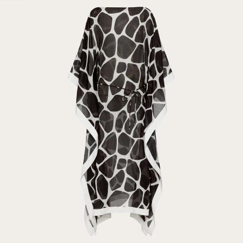  VALENTINO华伦天奴 22年秋冬 女士 连衣裙 TOP LONG EN VOILE A_VEC IMPRIMé GIRAFFA RE-EDIT