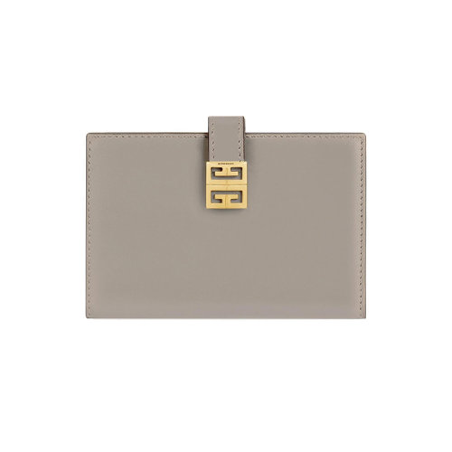 Givenchy/纪梵希 22新款 女士石灰色小牛皮金色饰面金属搭扣按扣开合钱包BB60GZB15T-099