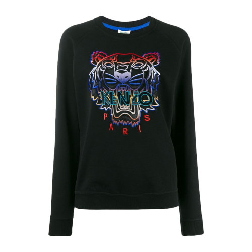 KENZO/高田贤三  女装 服饰 棉质经典虎头LOGO图案时尚休闲长袖T恤运动衫 女卫衣