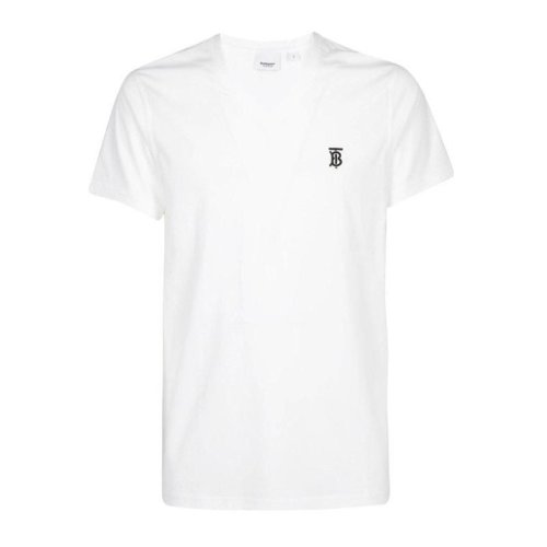 BURBERRY/博柏利 男士白色棉质经典logo刺绣T恤 8017258