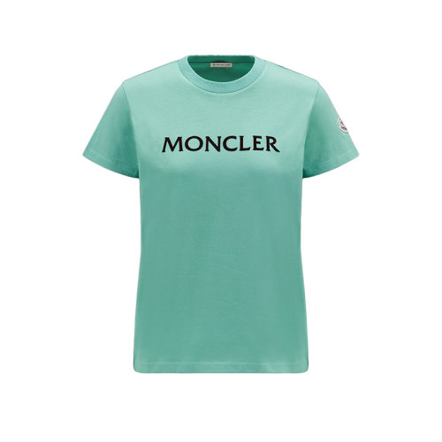 Moncler/蒙克莱 22年秋冬新款 女士草原绿色纯棉徽标短袖T恤H20938C00012829HP81B