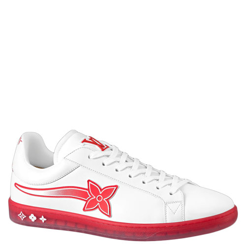 Louis Vuitton/路易威登 22年早春新款 LUXEMBOURG SAMOTHRACE系列 男士红色和白色牛皮运动鞋1A9FYO