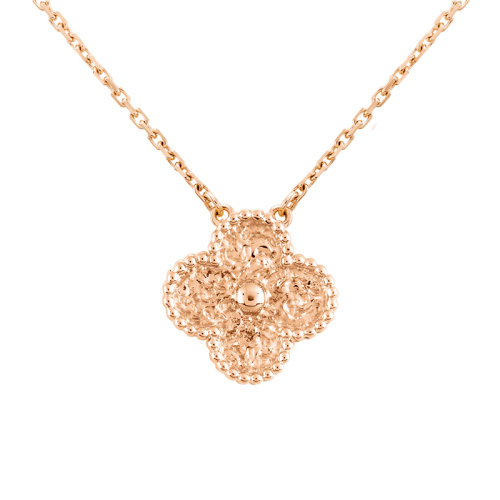 Van Cleef & Arpels/梵克雅宝 经典款Vintage Alhambra系列 18K金玫瑰金四叶草项链 VCARN9ZS00
