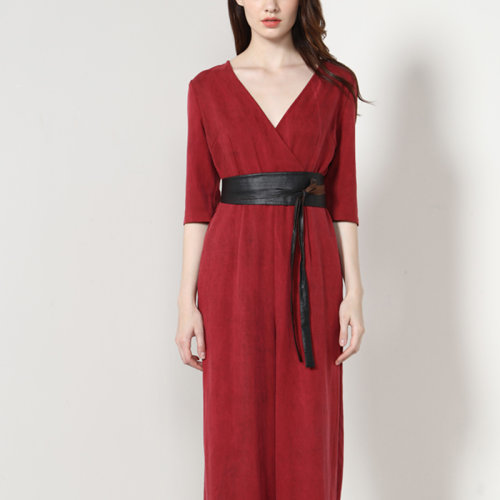 pin/品·祥云纱女装定制 古法织香云纱腰封 修饰身材