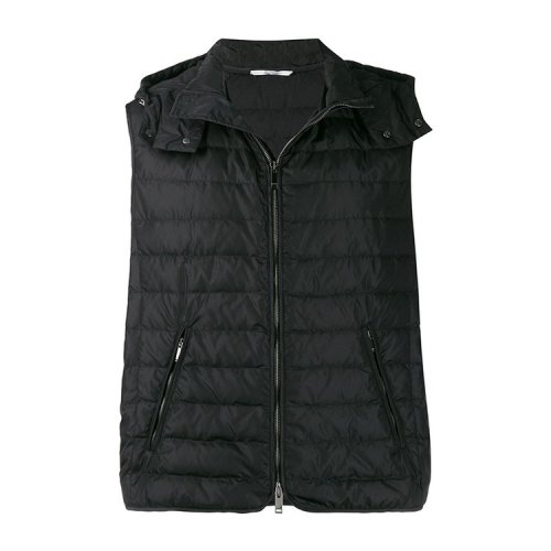 Valentino/华伦天奴  男装 简约 横条 品牌字母LOGO 男士黑色马甲 SV3CQA105AT 0NR HKY015678