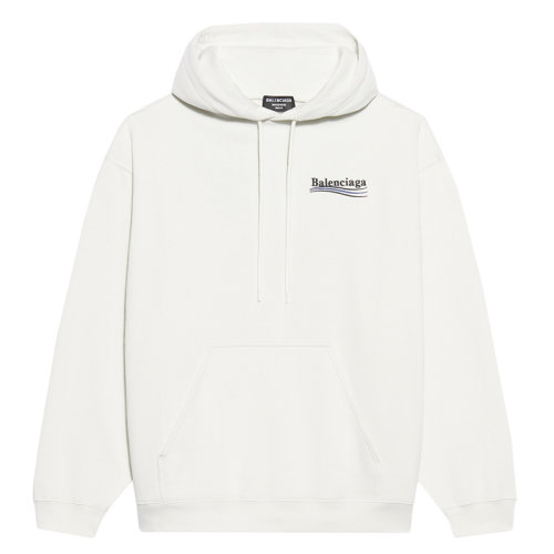 Balenciaga/巴黎世家  男士白色毛圈抓绒中号版型连帽衫卫衣600583TKVI99084